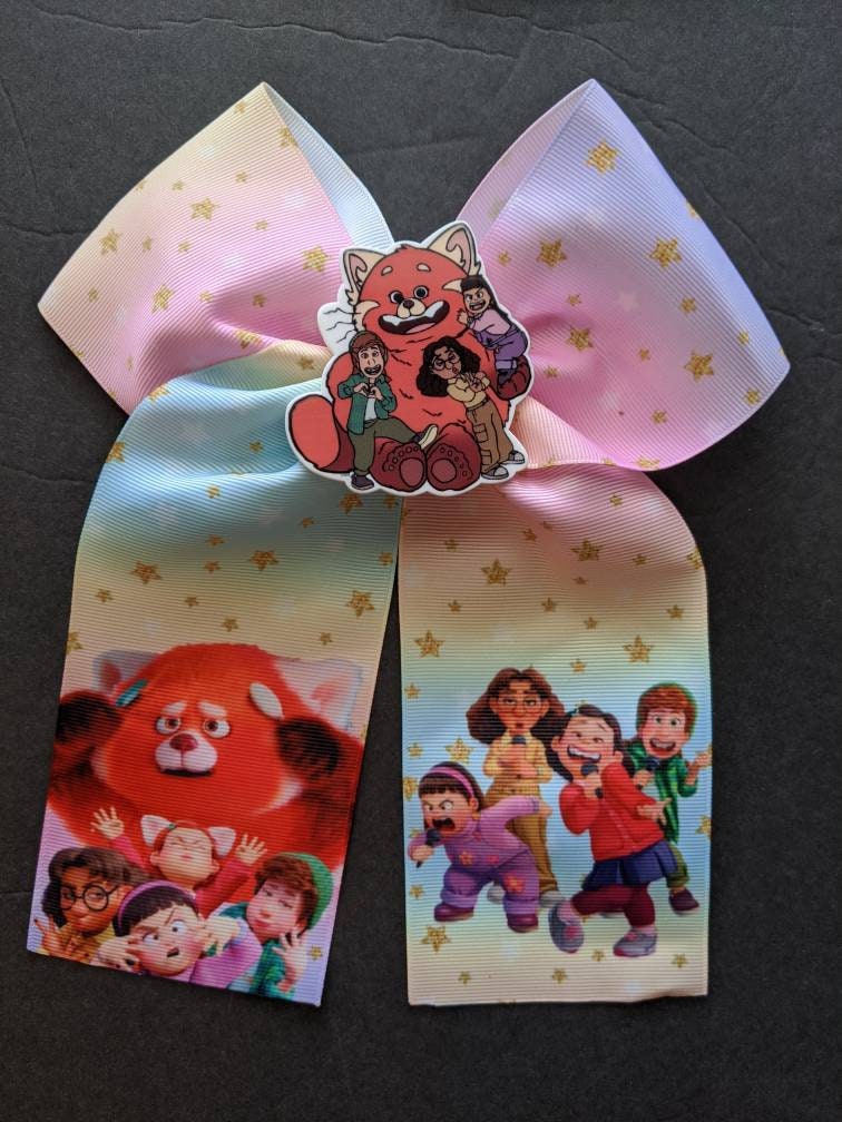 Turning Red Cheer Bows Turning Red Hair Bows Mei Lee Bows Etsy