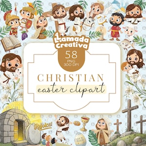 Christian Easter Digital Clipart, Jesus PNG, Transparent PNG for Printables, Bible Story, Religious Clipart, He Is Risen, Instant Download