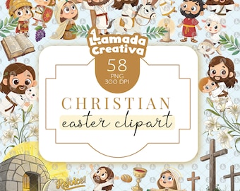Christian Easter Digital Clipart, Jesus PNG, Transparent PNG for Printables, Bible Story, Religious Clipart, He Is Risen, Instant Download