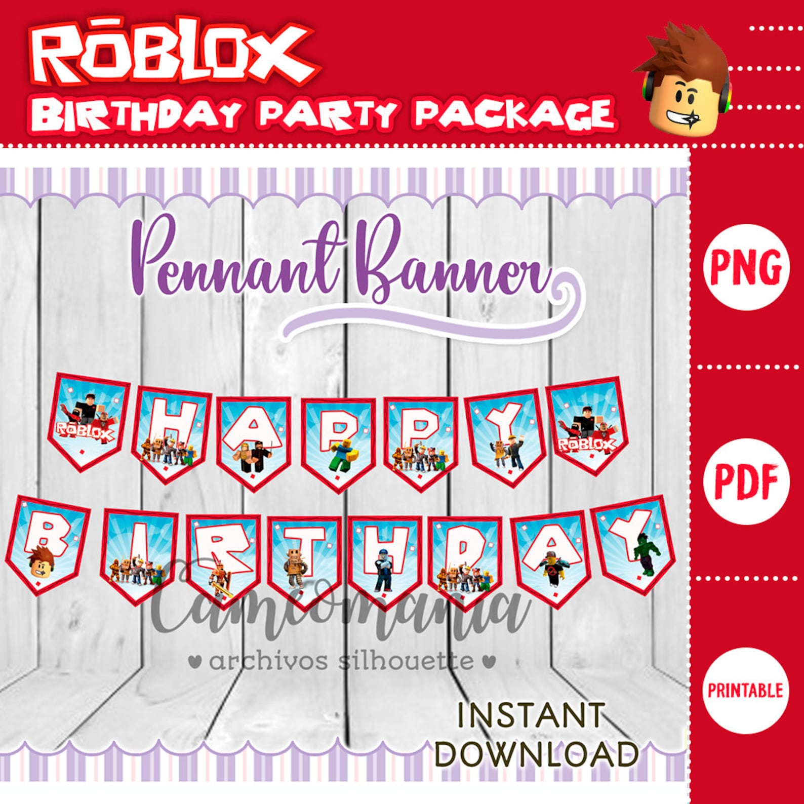 Roblox Birthday Party Pack Roblox Birthday Printables Roblox | Etsy