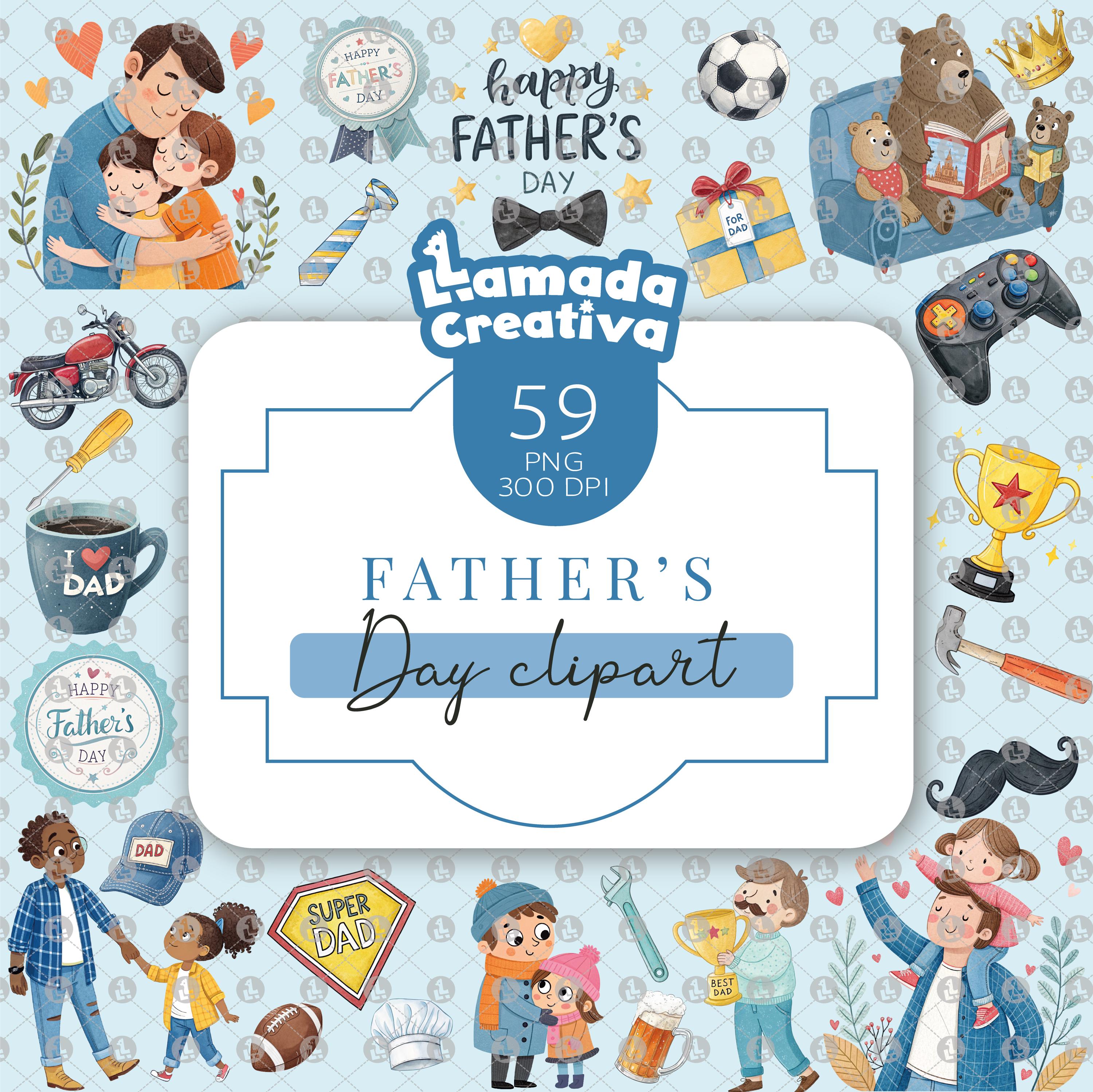 Father's Day Clipart Bundle, Transparent PNG for Printables, dad and son png, dad's love digital, Digital Download, Instant Download