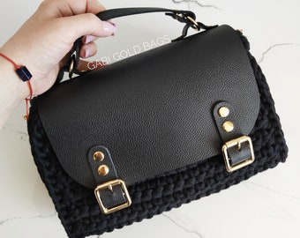 Natural leather flap crochet bag premium wedding Gabi Gold Bags
