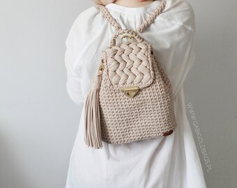 Crochet bagpack elegant Braid
