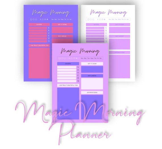Magic Morning Daily Routine Planner Miracle Morning Law of Etsy