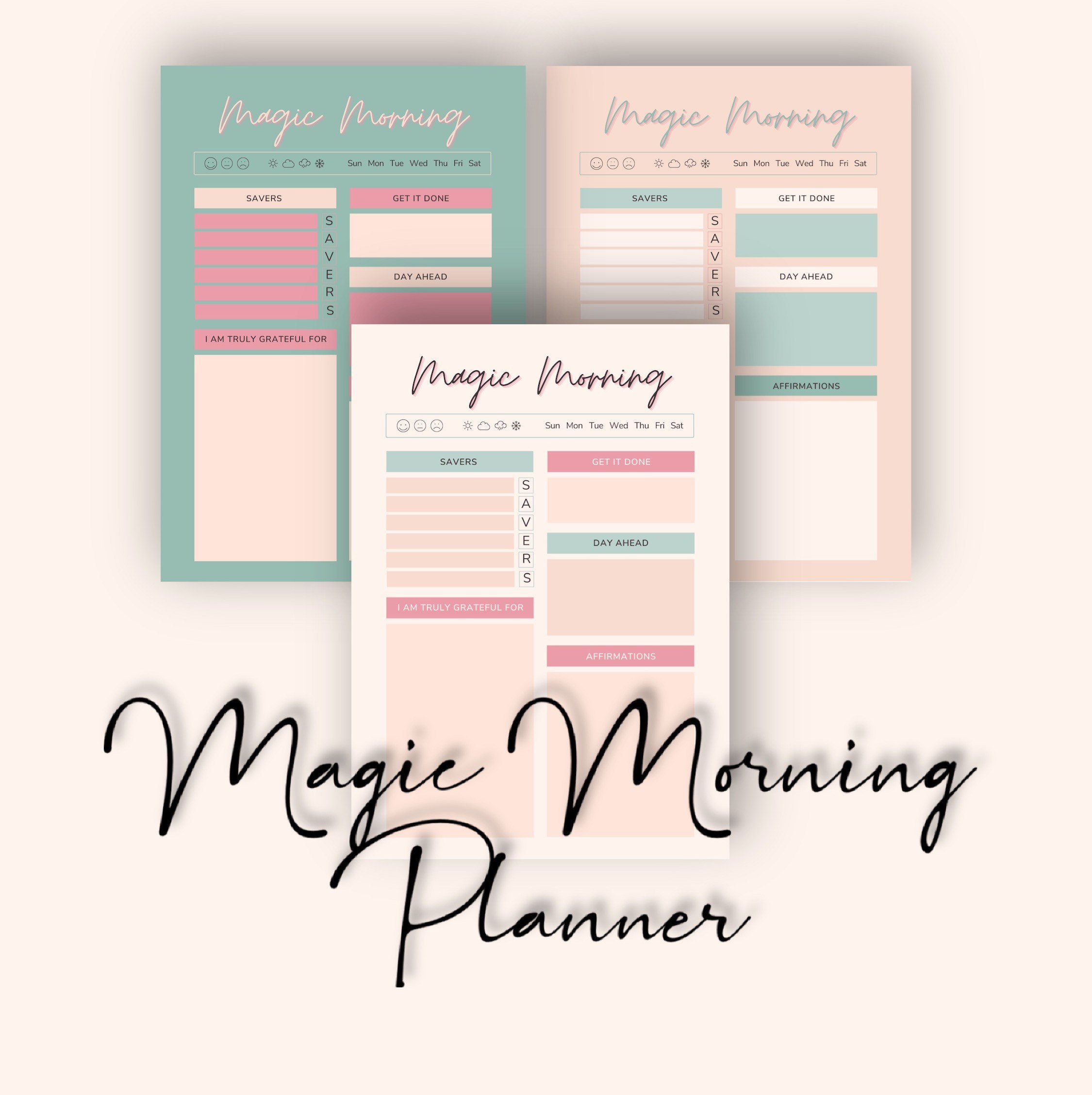 Magic Morning Daily Routine Planner Miracle (Download Now) Etsy