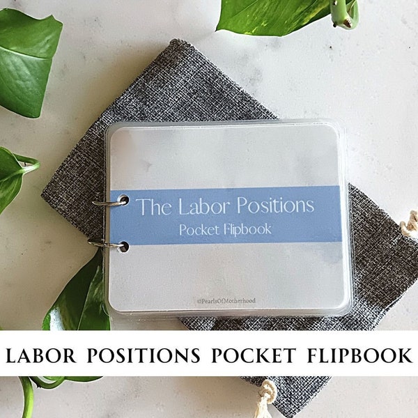 The Labor Positions Pocket Flipbook | Childbirth Education, Doula, Labor and Delivery Nurse, Midwife, RN, New Mom, Pregnancy, Epidural
