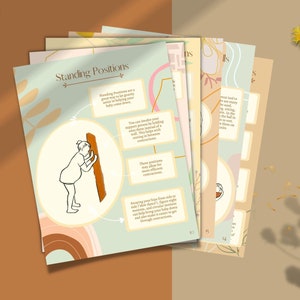 Labor Positions Printable PDF | Childbirth Education | First Time Mom | Labor Support | Natural Birth | Birth Positions | Doula Resource