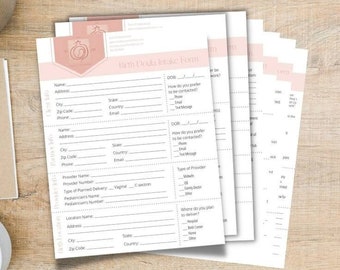 Customizable Birth Doula Client Intake Form, Confidentiality Form, Photo Video Release Form Printable PDF | Doula Tools, Doula Business