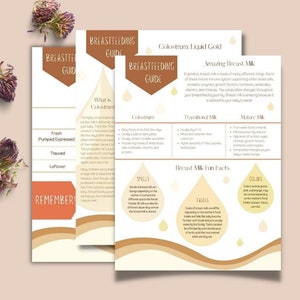 Colostrum, Breast Milk, and Breast Milk Storage Education Handouts Printable PDF | Breastfeeding, Doula, Postpartum, New Mom, Lactation
