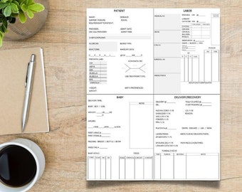 Labor and Delivery Nurse Report Sheet Printable PDF | RN, Template, Nursing Student, New Nurse, Brain Sheet, L&D, New Graduate Nurse