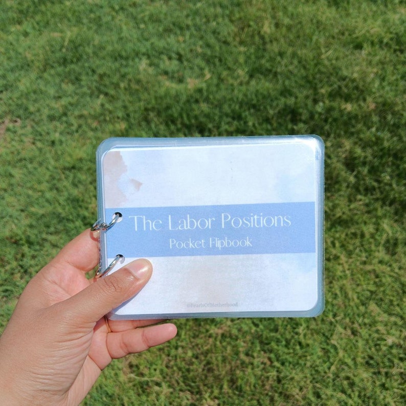 The Labor Positions Pocket Flipbook | Childbirth Education, Doula, Labor and Delivery Nurse, Midwife, RN, New Mom, Pregnancy, Epidural image 6