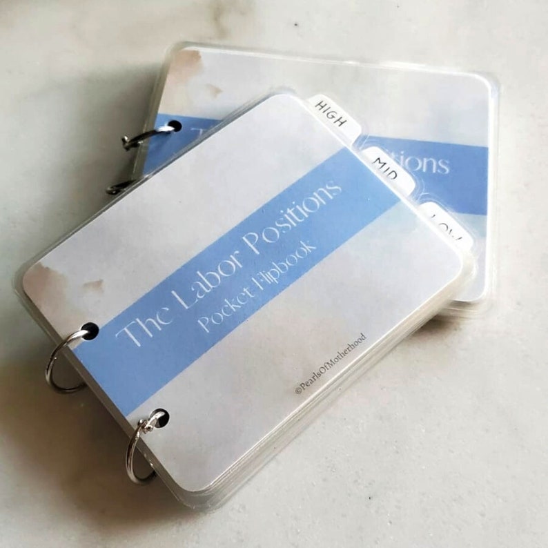 The Labor Positions Pocket Flipbook | Childbirth Education, Doula, Labor and Delivery Nurse, Midwife, RN, New Mom, Pregnancy, Epidural image 4