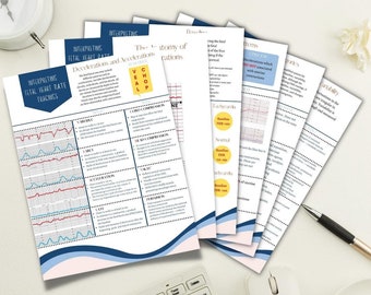 Travaglio e parto Interpretazione dei tracciati della frequenza cardiaca fetale: PDF/RN: nozioni di base, studente di infermieristica, neoinfermiere, guida allo studio, cheat sheet
