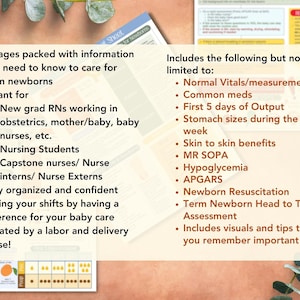 Newborn Cheat Sheet for Nurses PRINTABLE PDF | Labor and Delivery, L&amp;D ...