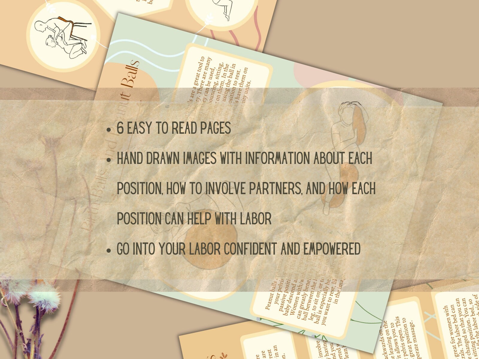Labor Positions Printable PDF Childbirth Education First | Etsy