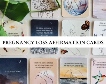 Pregnancy Loss Affirmation Cards | Set of 20 Cards | Miscarriage, Stillbirth, Pregnancy, Childbirth, Bereavement, Infertility, Mental Health