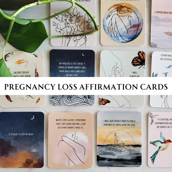 Pregnancy Loss Affirmation Cards | Set of 20 Cards | Miscarriage, Stillbirth, Pregnancy, Childbirth, Bereavement, Infertility, Mental Health