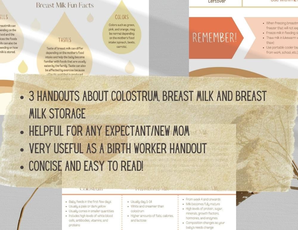 Colostrum, Breast Milk, and Breast Milk Storage Education Handouts ...