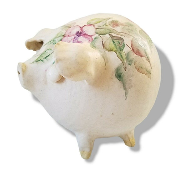 Handmade Piggy Coin Bank, Art Pottery Stoneware, Signed by Artist, OOAK