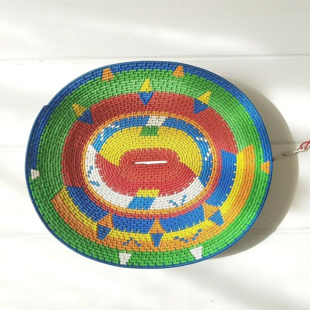 African Zulu Telephone Wire Basket Bowl Vintage Handmade Etsy