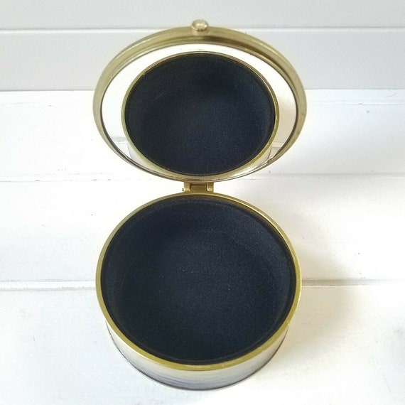 Enameled Brass Jewelry Trinket Box w/ Hinged Lid,… - image 7