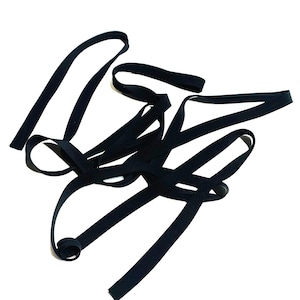 Silk crepe de chine bias tape seam binding • Mars Black • Short segments • By the yard