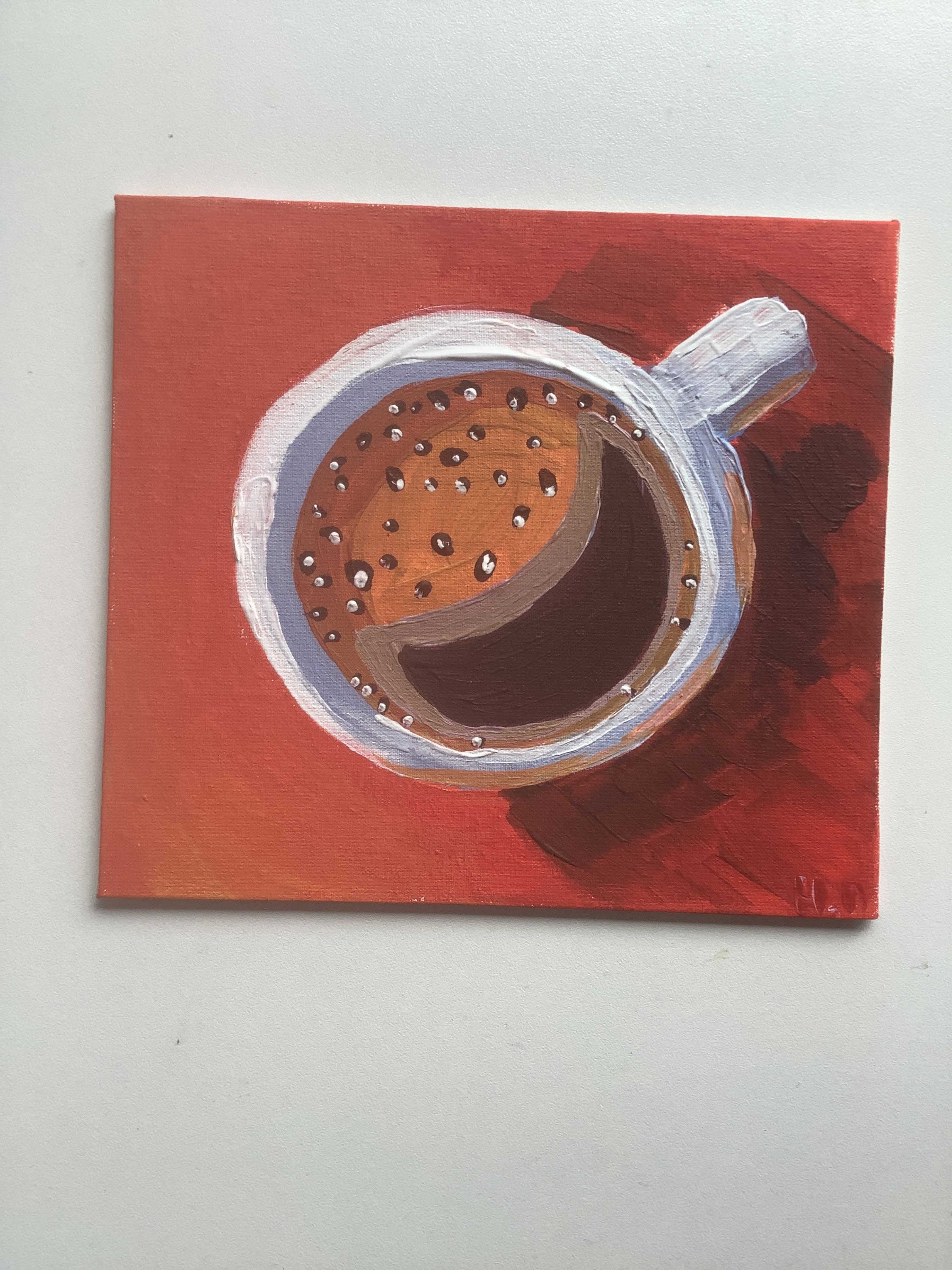 A Cup of Coffee Original Acrylic Painting Etsy