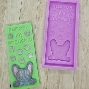 French Bulldog Frenchie Wax Melt Snap Bar Mould Mold Melts
