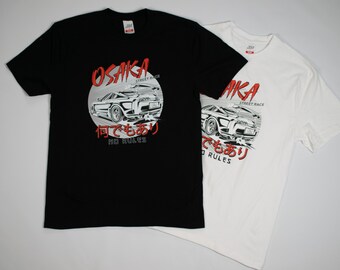 Osaka Street Race JDM Graphic Tee, Japanese Car Enthusiast Shirt, Urban Streetwear, Men's Race Apparel, Street Racing T-Shirt