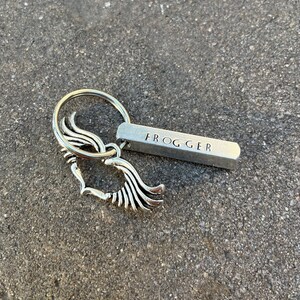 Memorial keychain aluminum bar with angel wings, pet keychain