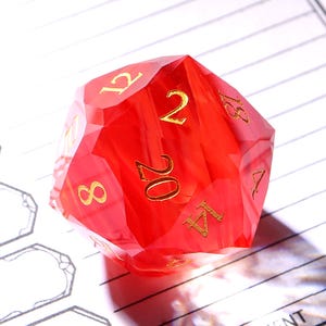 Rote Aurora Stern Faceset Facettenreiche Prisma Glas Würfel Set|Handgefertigt Poliert|Collection Level Dungeons and Dragons Dice RPG Spiel D20