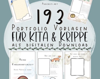 193 Portfolio Vorlagen für Kindergarten und Krippe!