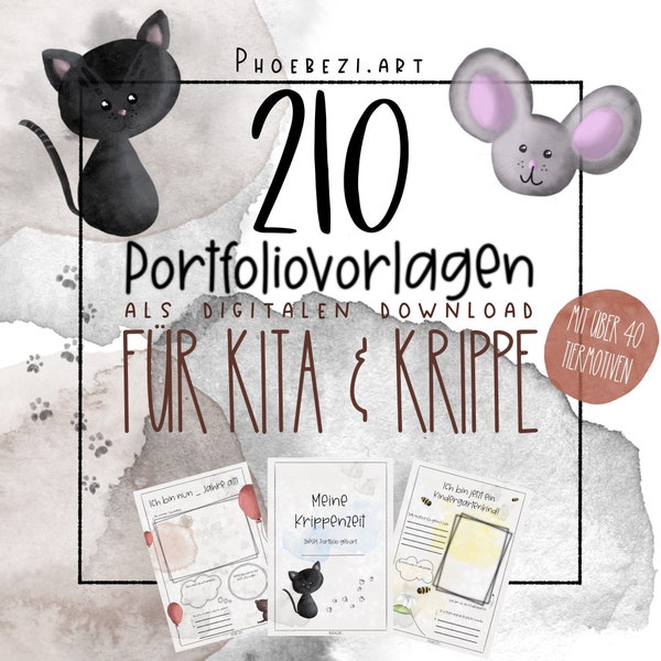 210 Portfoliovorlagen für Kita & Krippe - handgezeichnet!