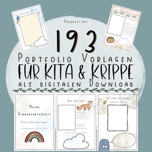 193 Portfolio Vorlagen für Kindergarten und Krippe Bild 1