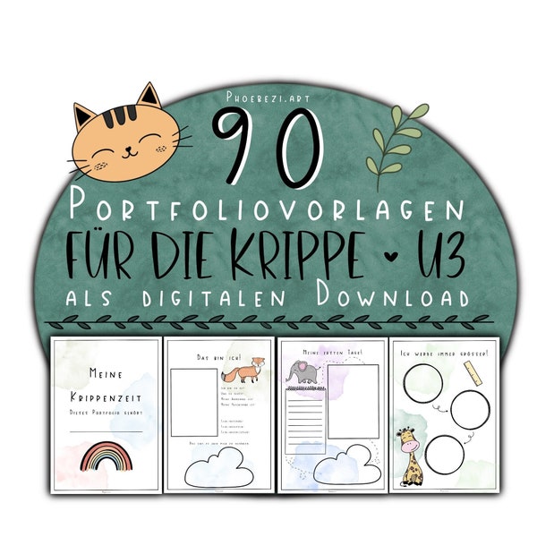 90 bunte Portfolio Vorlagen für die Krippe!