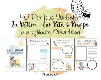 40 portfolio templates for Easter for daycare & crèche!