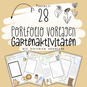 28 colorful portfolio templates for garden activities! Kindergarten, crèche, day care