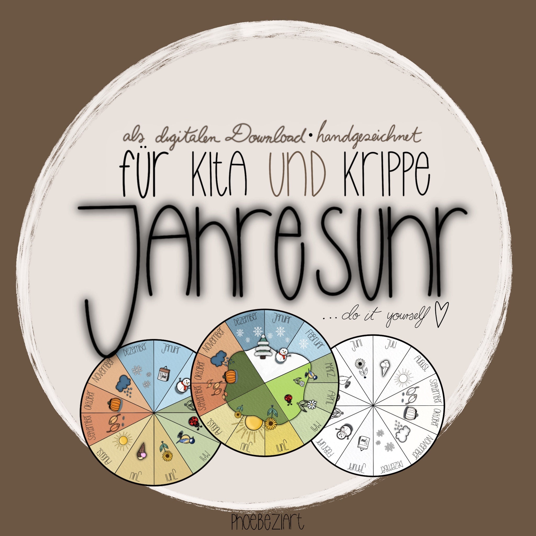  Jahresuhr Kita & Krippe DIY - Etsy Österreich Bildidee 