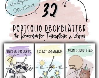 32 Deckblätter für die Portfolio Ordner!