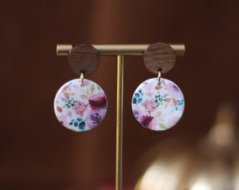 AVELINE | Wooden Blossoms | Boucles d’oreilles | Argile polymère | Artisanal | Fait main | Bijoux | Handmade | Polymer Clay | Earrings