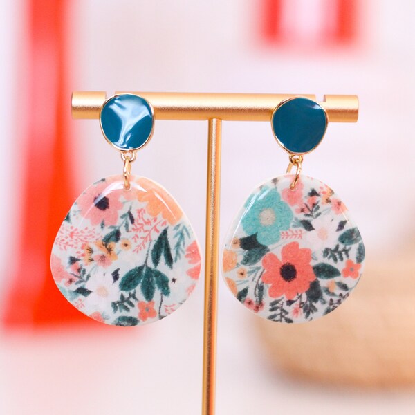 POPPY | Summer Garden Collection Boucles d’oreilles Artisanales Fait Main | Bijoux en Argile Polymère