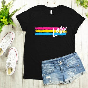 Pan Love T-Shirt | Pan Pride Shirt | Pansexual Flag | Pansexual Pride | LGBTQ Shirt | LGBT Tee | Queer Gift | Pride Month | Ally Shirt