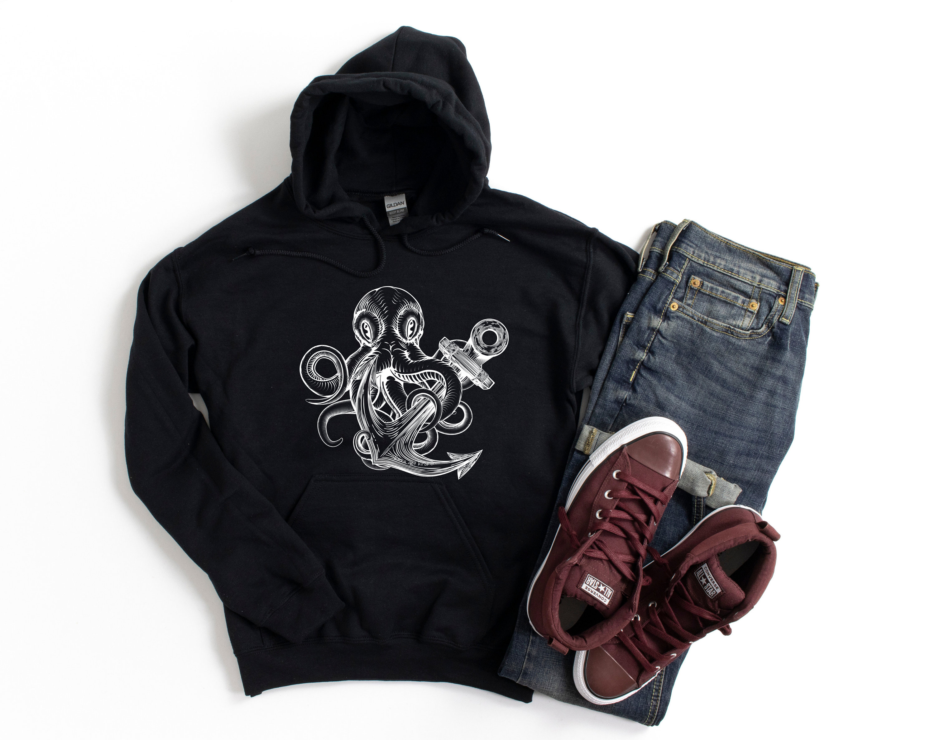 Lets Get Kraken Hoodie Kraken Pullover Nautical - Etsy