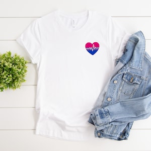 Bisexual Heart Shirt | Bisexual Pride TShirt | Bi Flag Tee | Bi Pride | Subtle Bi Pride Shirt | Love Is Love | LGBTQ Pride Month