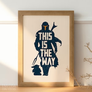 The Mandalorian & Grogu Poster - This is the way - Star Wars print - TV series poster - Star Wars gift - Original decoration