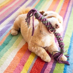 Dog toy Tug of war Handmade with cloth Pet Gift image 9