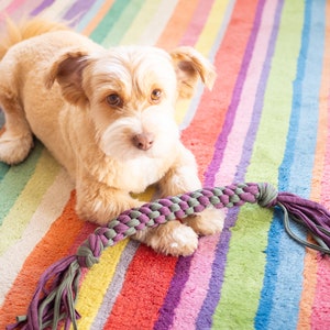 Dog toy Tug of war Handmade with cloth Pet Gift image 10