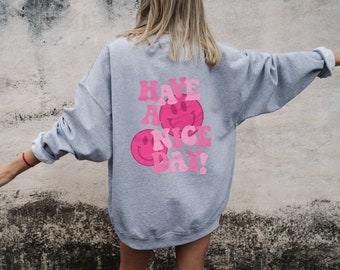 Preppy Sweatshirt Smiley Face - Etsy 