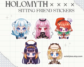 HoloMyth sitting friend Stickers