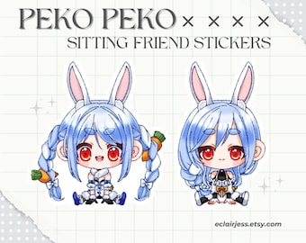Pekora & Pekomama sitting friend Stickers